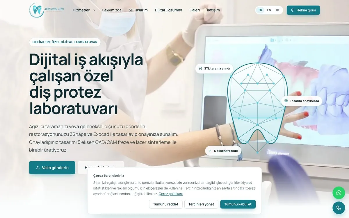 Marjinal CAD ana sayfa görünümü
